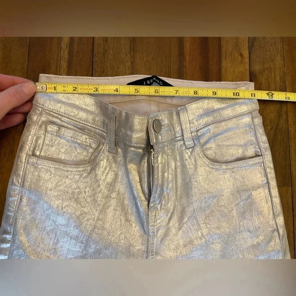 J Brand metallic silver skinny jeans - Picture 9 of 11